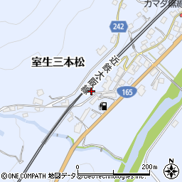 奈良県宇陀市室生三本松周辺の地図