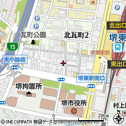 Cafe 伊太利庵 堺東店周辺の地図