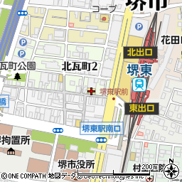 完全個室×食べ飲み放題 海鮮と肉 喫煙可能 弥蔵 堺東店周辺の地図