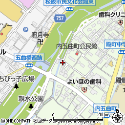 三重県松阪市内五曲町81周辺の地図