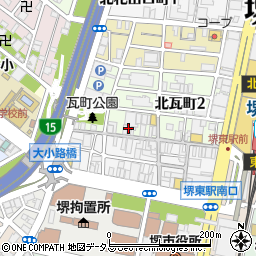 大阪府堺市堺区北瓦町1丁周辺の地図