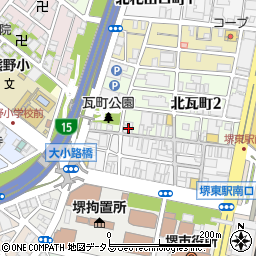 セブンイレブン堺北瓦町１丁店周辺の地図