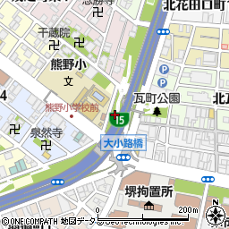 堺市立駐輪場堺東駅前西第４自転車等駐車場管理室周辺の地図