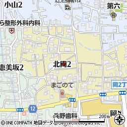大阪府藤井寺市北岡周辺の地図