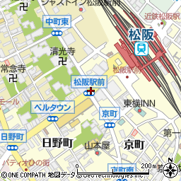 松阪駅前周辺の地図