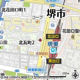 大阪府堺市堺区北瓦町2丁周辺の地図
