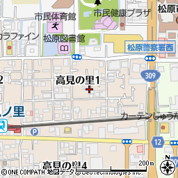 大阪府松原市高見の里1丁目5周辺の地図