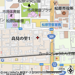 大阪府松原市高見の里1丁目2周辺の地図
