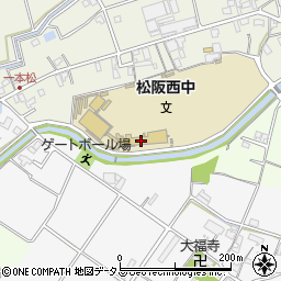 松阪市立西中学校周辺の地図