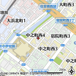 大阪府堺市堺区中之町西4丁1周辺の地図