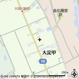 大淀東黒部松阪線周辺の地図