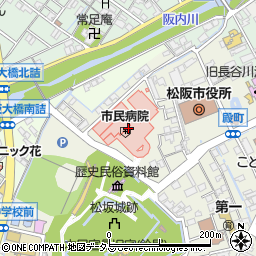ヤマザキＹショップ松阪市民病院店周辺の地図