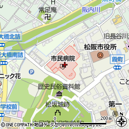 ヤマザキＹショップ松阪市民病院店周辺の地図