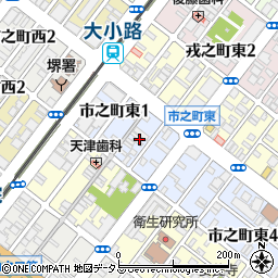 大阪府堺市堺区市之町東2丁周辺の地図