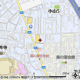 ウエルシア薬局藤井寺小山店周辺の地図