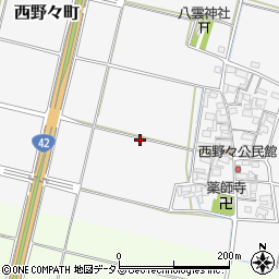 三重県松阪市西野々町周辺の地図