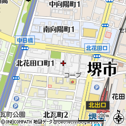 大阪府堺市堺区北花田口町周辺の地図