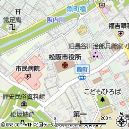 松阪市役所周辺の地図