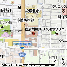松原市役所周辺の地図