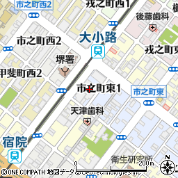 大阪府堺市堺区市之町東1丁周辺の地図