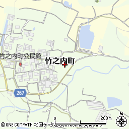 奈良県天理市竹之内町周辺の地図