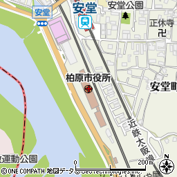 大阪府柏原市周辺の地図