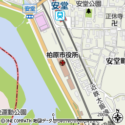 柏原市役所市民部　市民課周辺の地図