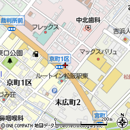 牛角松阪店周辺の地図