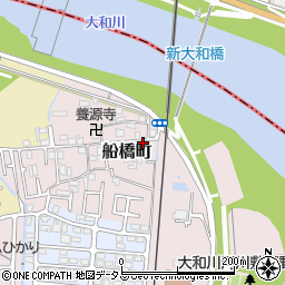 大阪府藤井寺市船橋町周辺の地図
