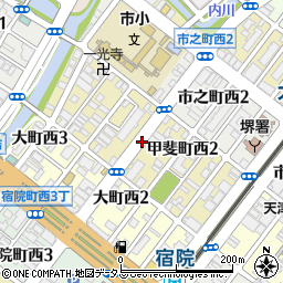 大阪府堺市堺区甲斐町西周辺の地図