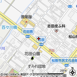 小貞石油株式会社　松阪インター花田店周辺の地図