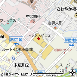 たばね庵　松阪中央店周辺の地図