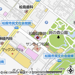 松阪市松阪図書館周辺の地図