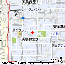 ラポール天美我堂Ｄ周辺の地図