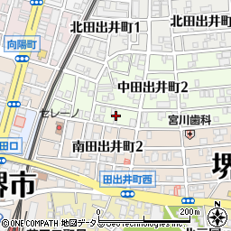 大阪府堺市堺区中田出井町1丁4周辺の地図
