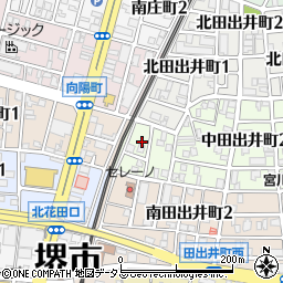 大阪府堺市堺区中田出井町1丁周辺の地図