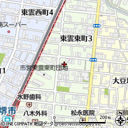 大阪府堺市北区東雲東町周辺の地図