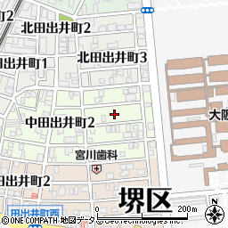 大阪府堺市堺区中田出井町3丁3周辺の地図
