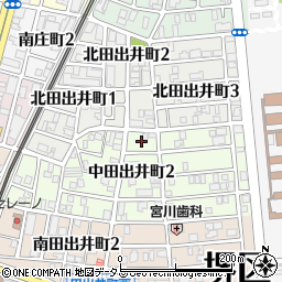 大阪府堺市堺区中田出井町2丁4周辺の地図