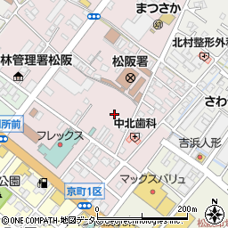 三重県松阪市中央町周辺の地図