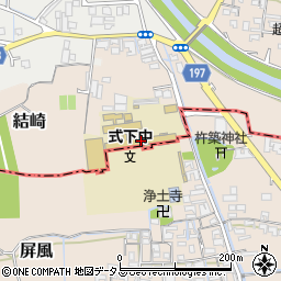 奈良県川西町三宅町式下中学校組合立式下中学校周辺の地図