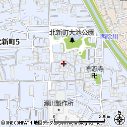 大阪府松原市北新町周辺の地図