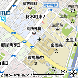 大阪府堺市堺区車之町東周辺の地図