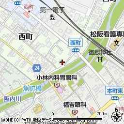 三重県松阪市西町256-1周辺の地図