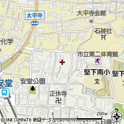 大阪府柏原市安堂町周辺の地図