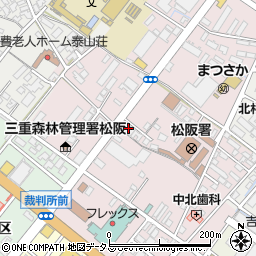 三重県松阪市中央町381-1周辺の地図