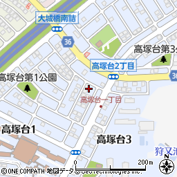 奈良県河合町（北葛城郡）高塚台周辺の地図