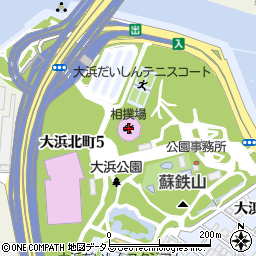 大浜公園相撲場周辺の地図