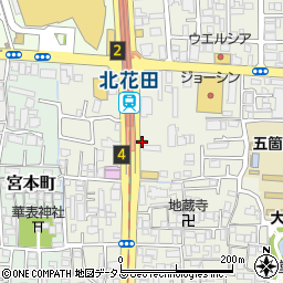 地下鉄　北花田駅周辺の地図