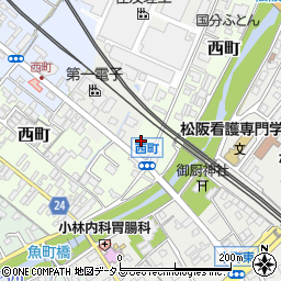 三重県松阪市西町1128-1周辺の地図